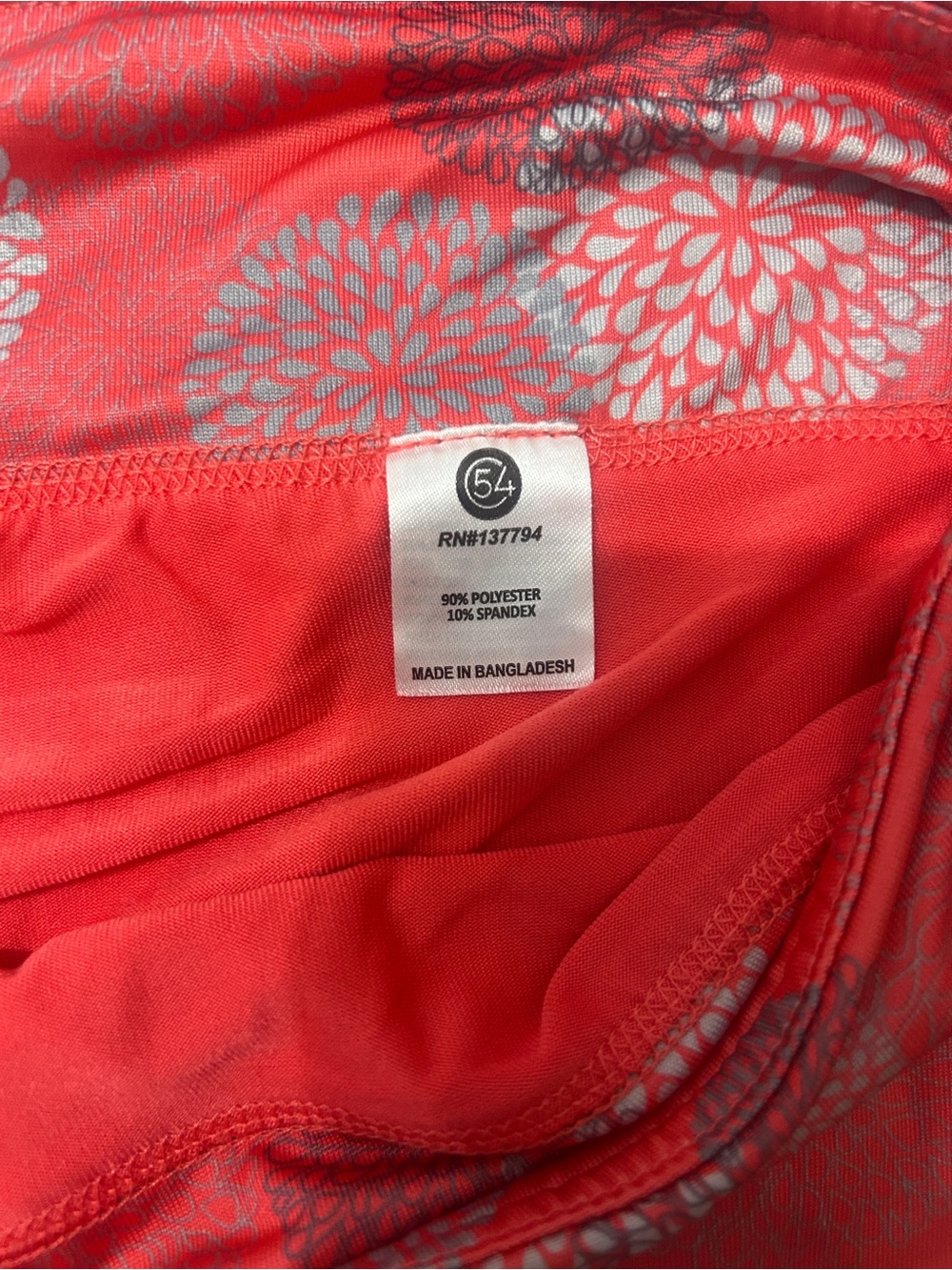 Women’s Chase 54 Performance Golf Skort XL Coral Print Athletic - Picture 4 of 5